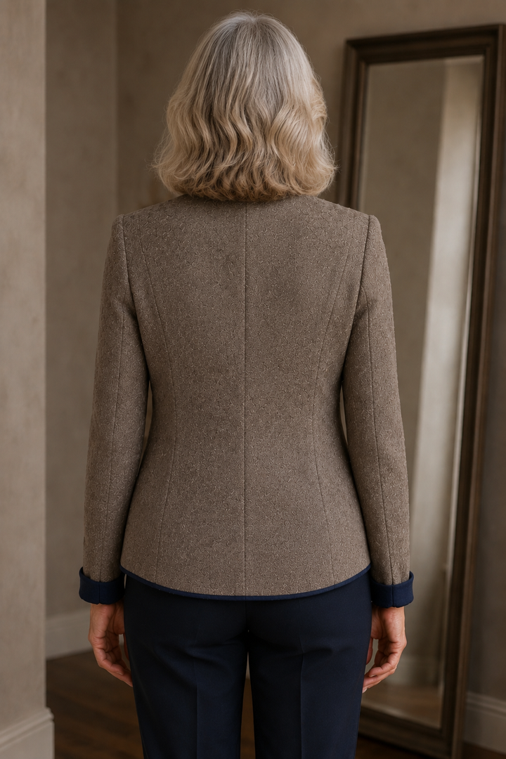 Adele | Notch Lapel Tailored Blazer - Taupe Grey