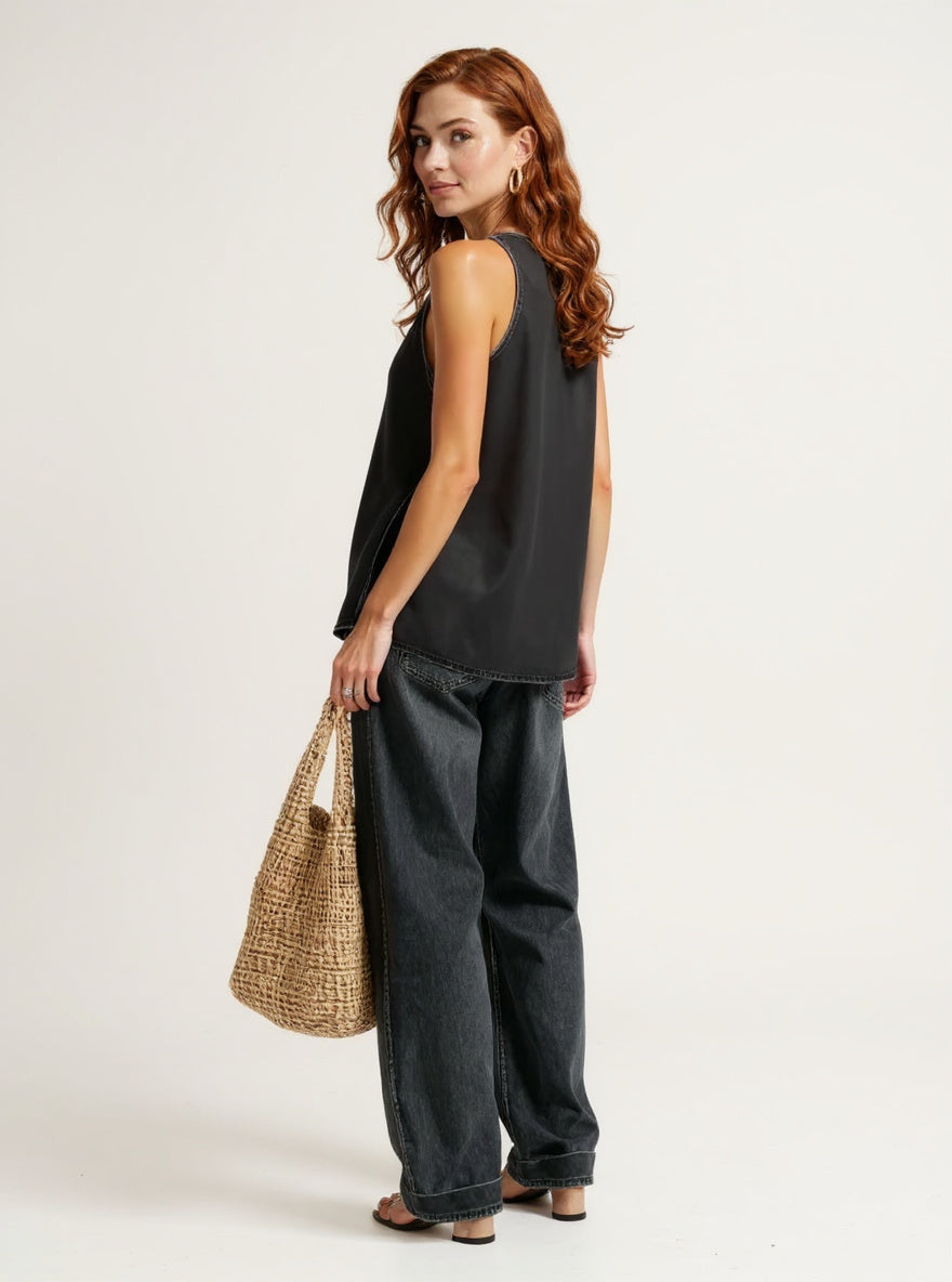 Evangeline | Washed Denim Vest and Trousers