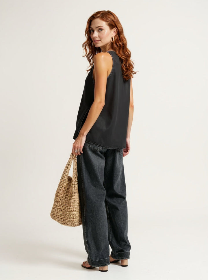 Evangeline | Washed Denim Vest and Trousers
