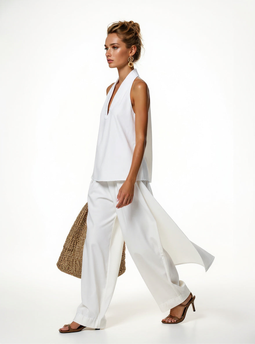 Evangeline | Washed Denim Vest and Trousers