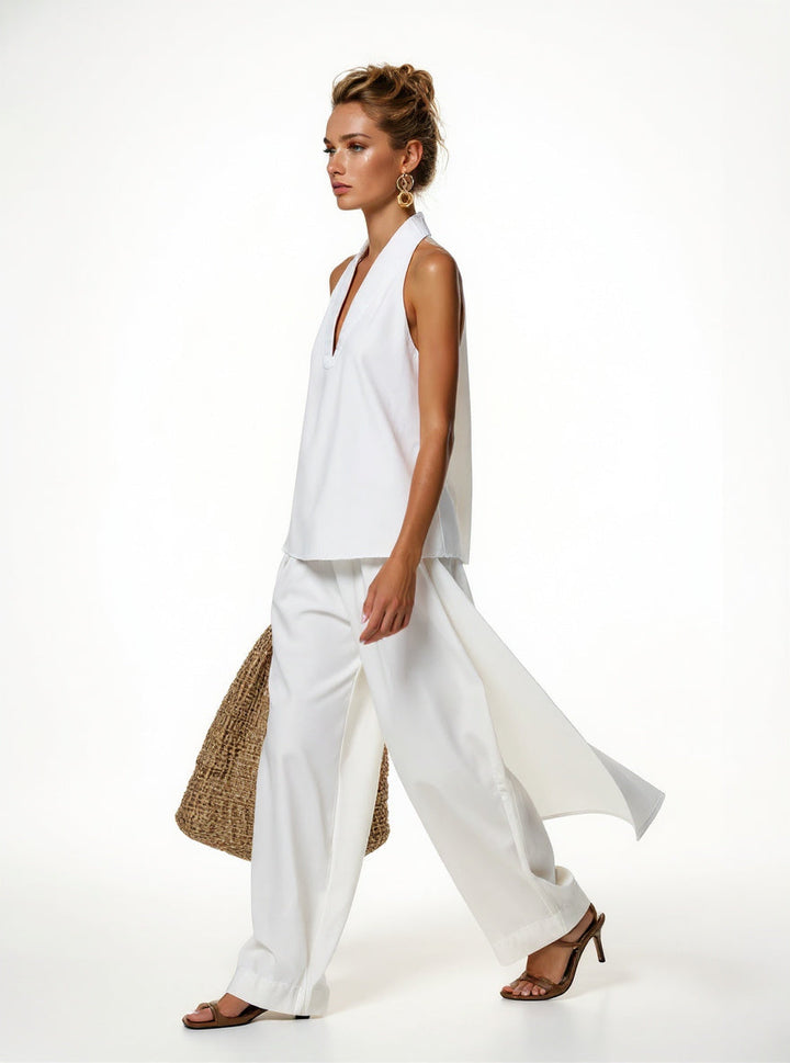 Evangeline | Washed Denim Vest and Trousers