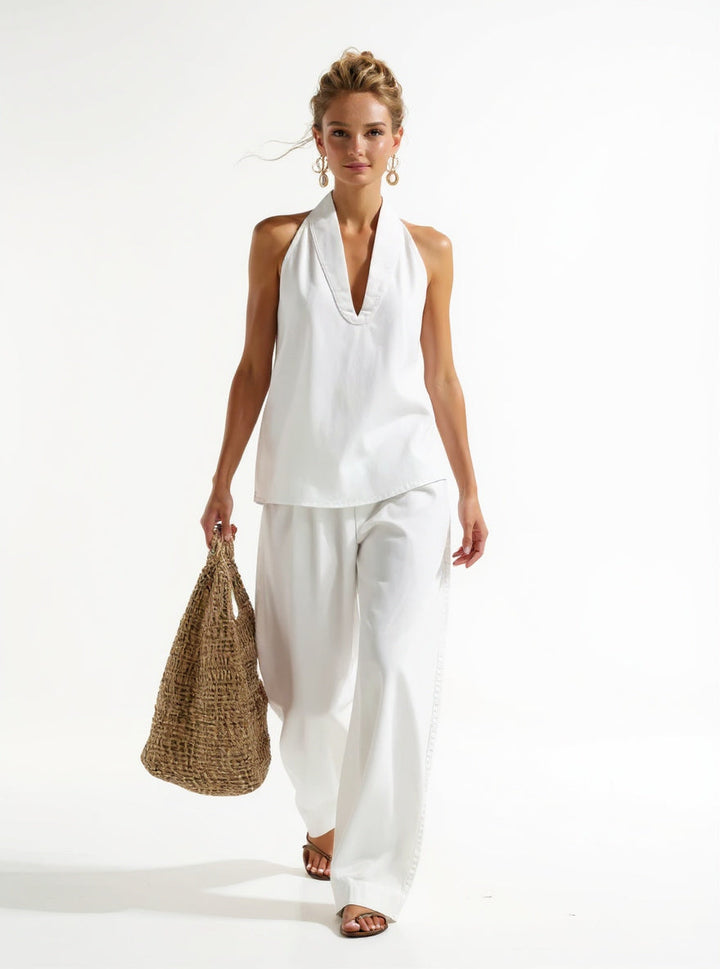 Evangeline | Washed Denim Vest and Trousers