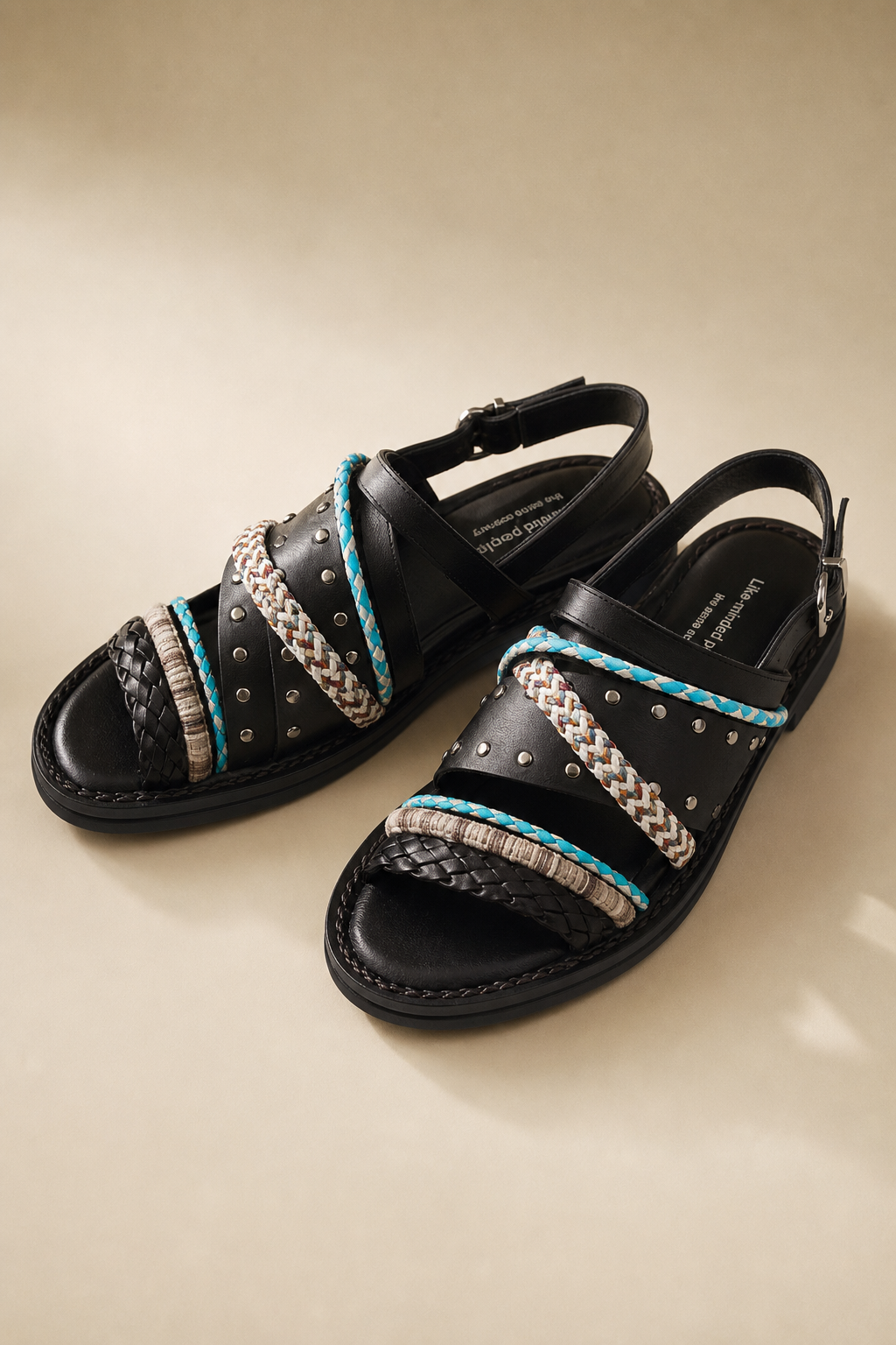 Isaline | Braided Cowhide Flat Sandals