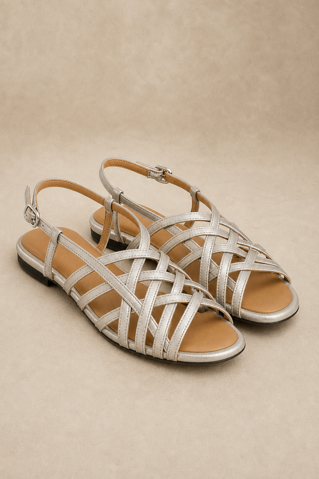 Nancy | Woven Ankle Strap Flat Sandals
