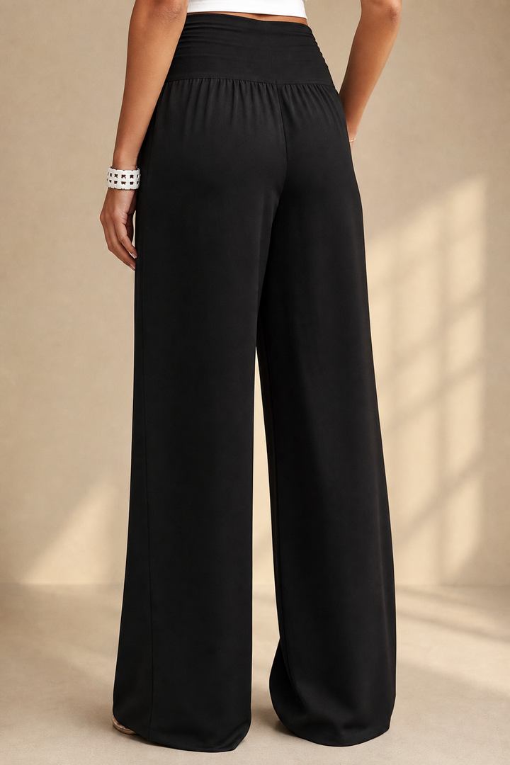 Sabina | Gathered Waist Wide Leg Pants