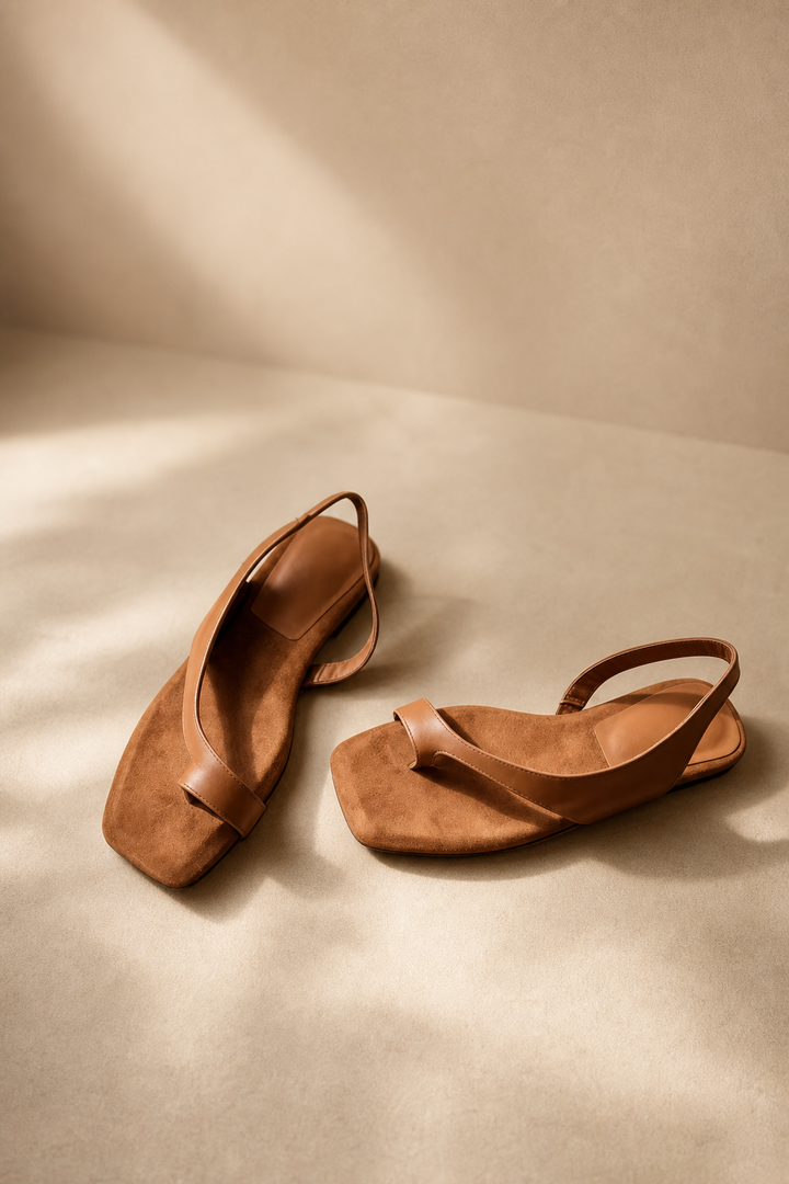 Lois | Toe Post Leather Flat Sandals