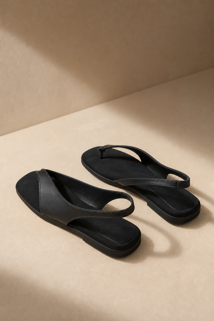 Lois | Toe Post Leather Flat Sandals