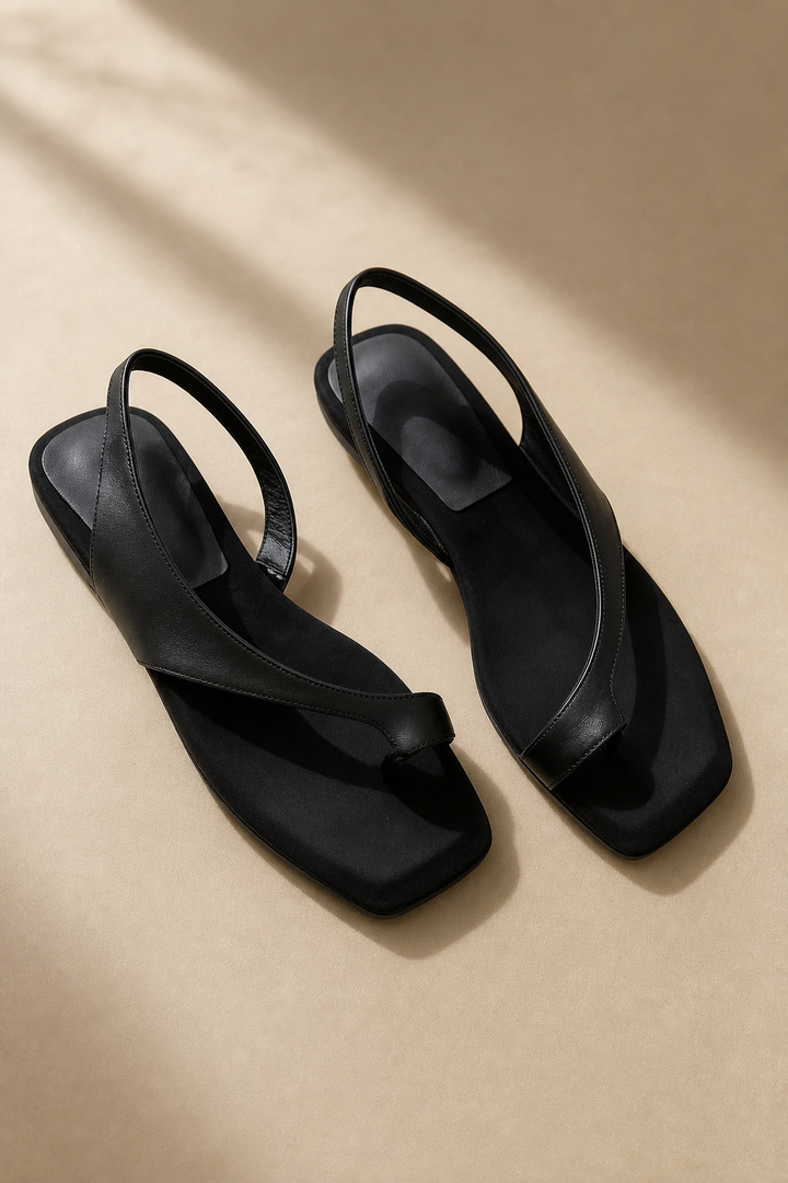 Lois | Toe Post Leather Flat Sandals