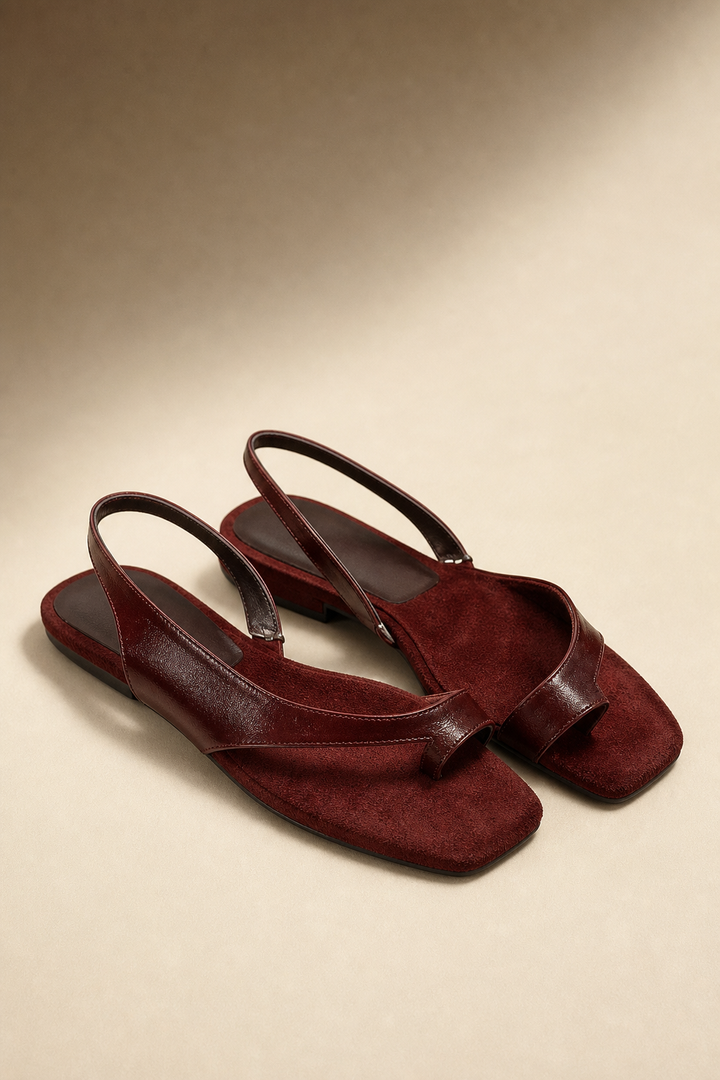 Lois | Toe Post Leather Flat Sandals