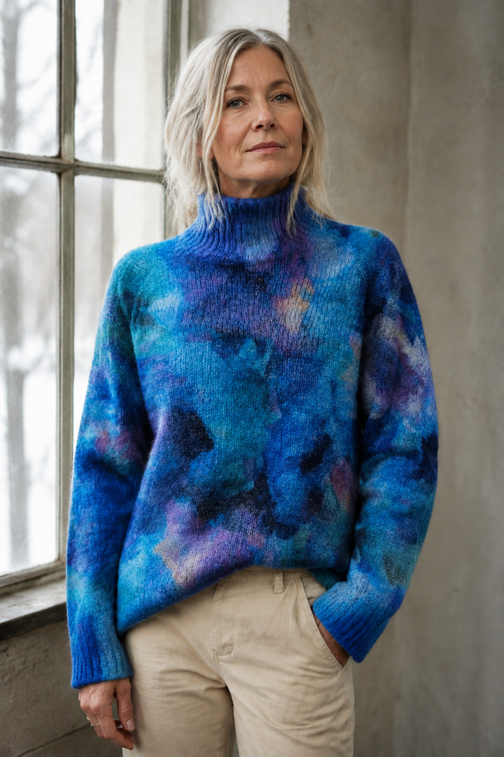 Aimelie | Elegant Turtleneck Sweater - Blue