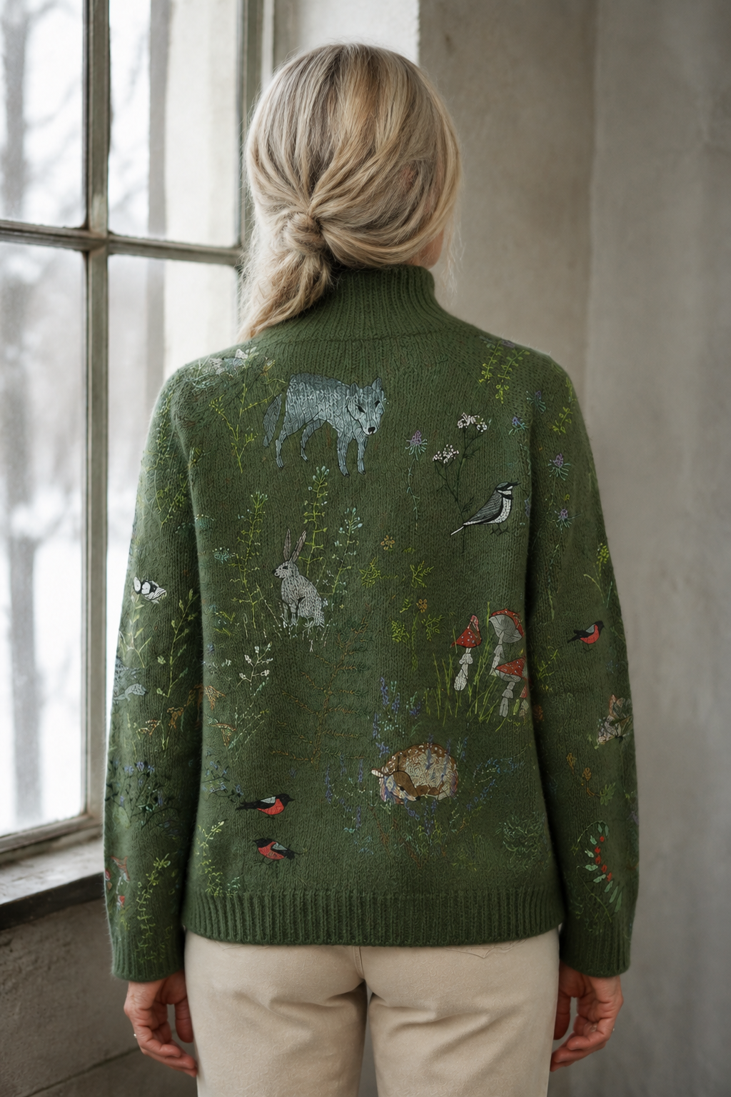 Aimelie | Elegant Turtleneck Sweater - Green
