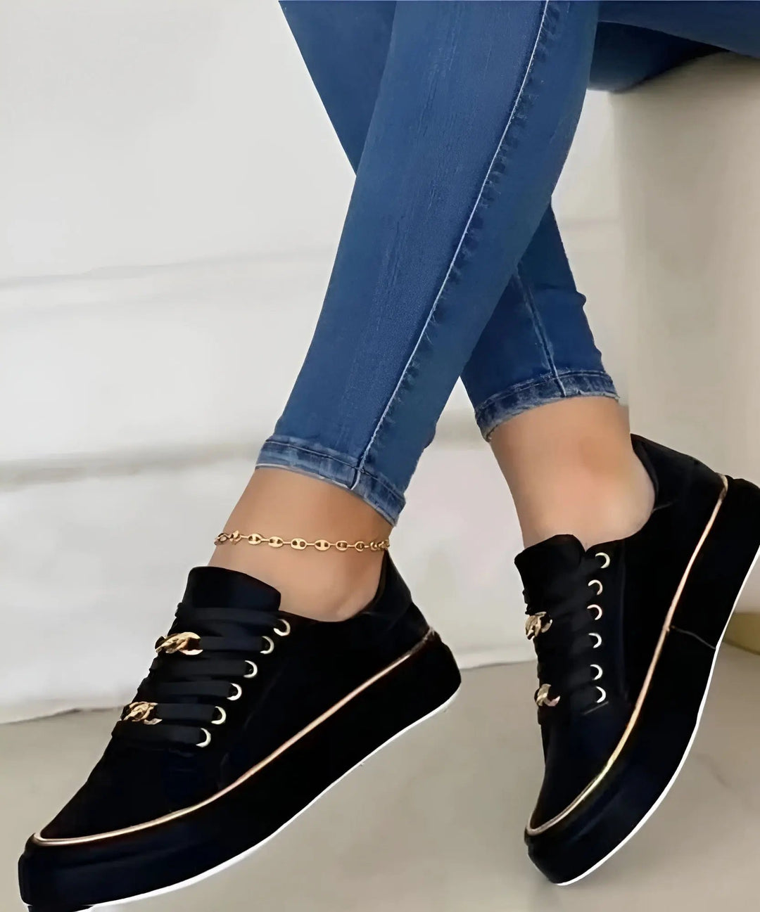 Yvette | Platform Sole Lace-Up Sneakers