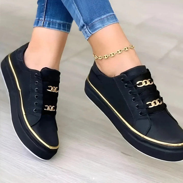 Yvette | Platform Sole Lace-Up Sneakers