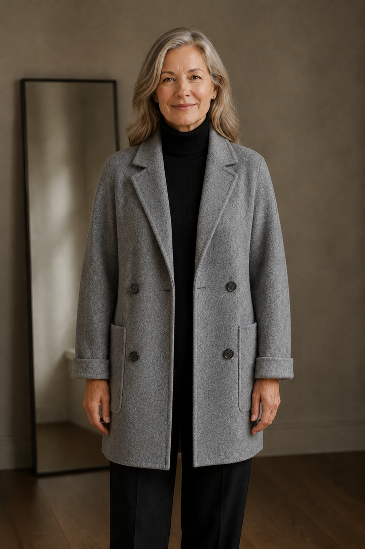 Amory wool herringbone coat open
