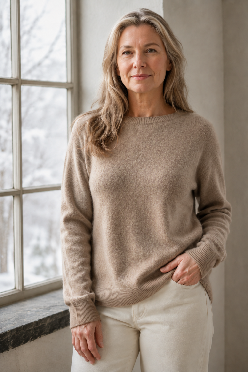 Anette | Warm sweater for cold days - Beige