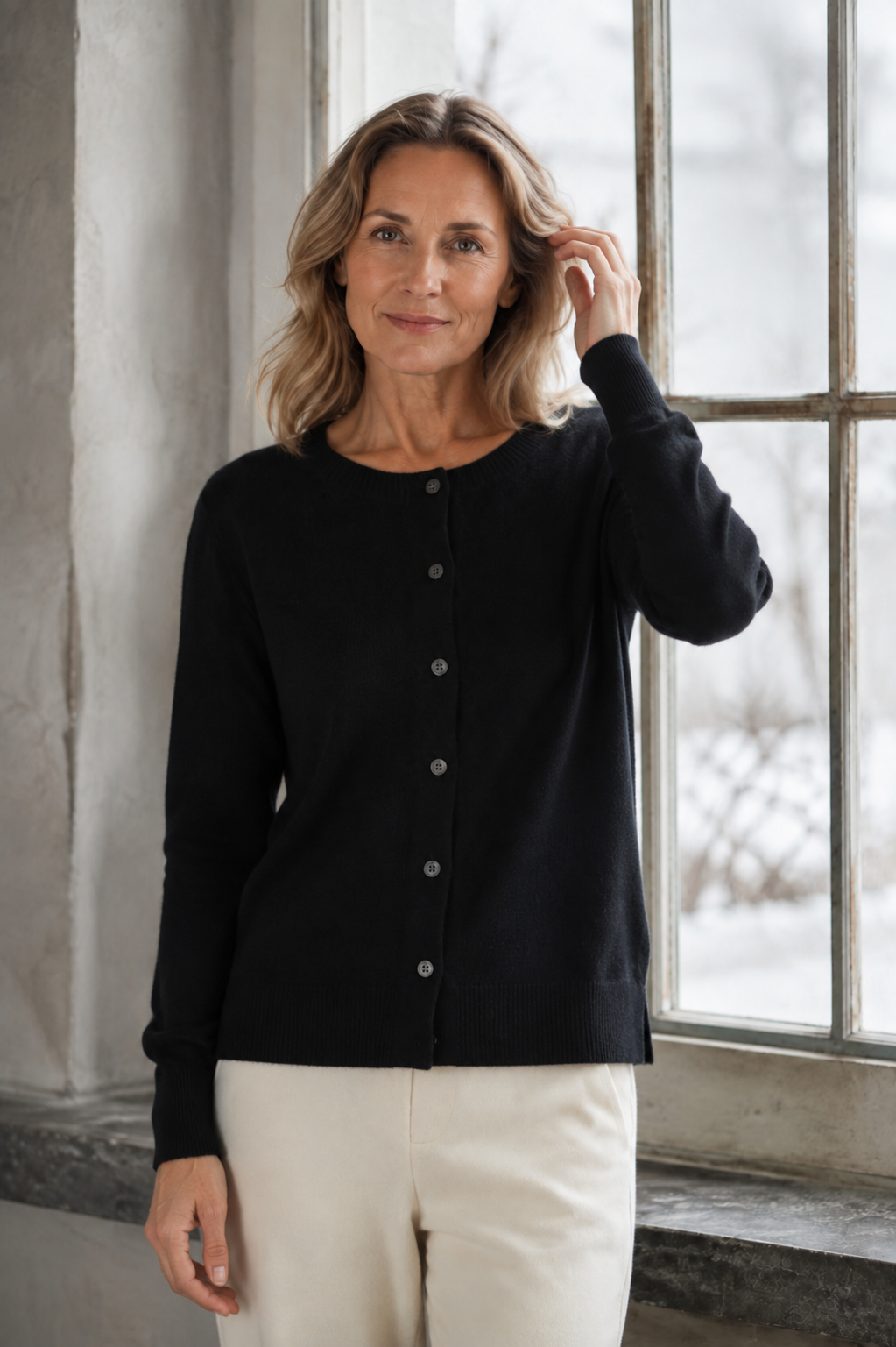Anna | Merino Cardigan - Black