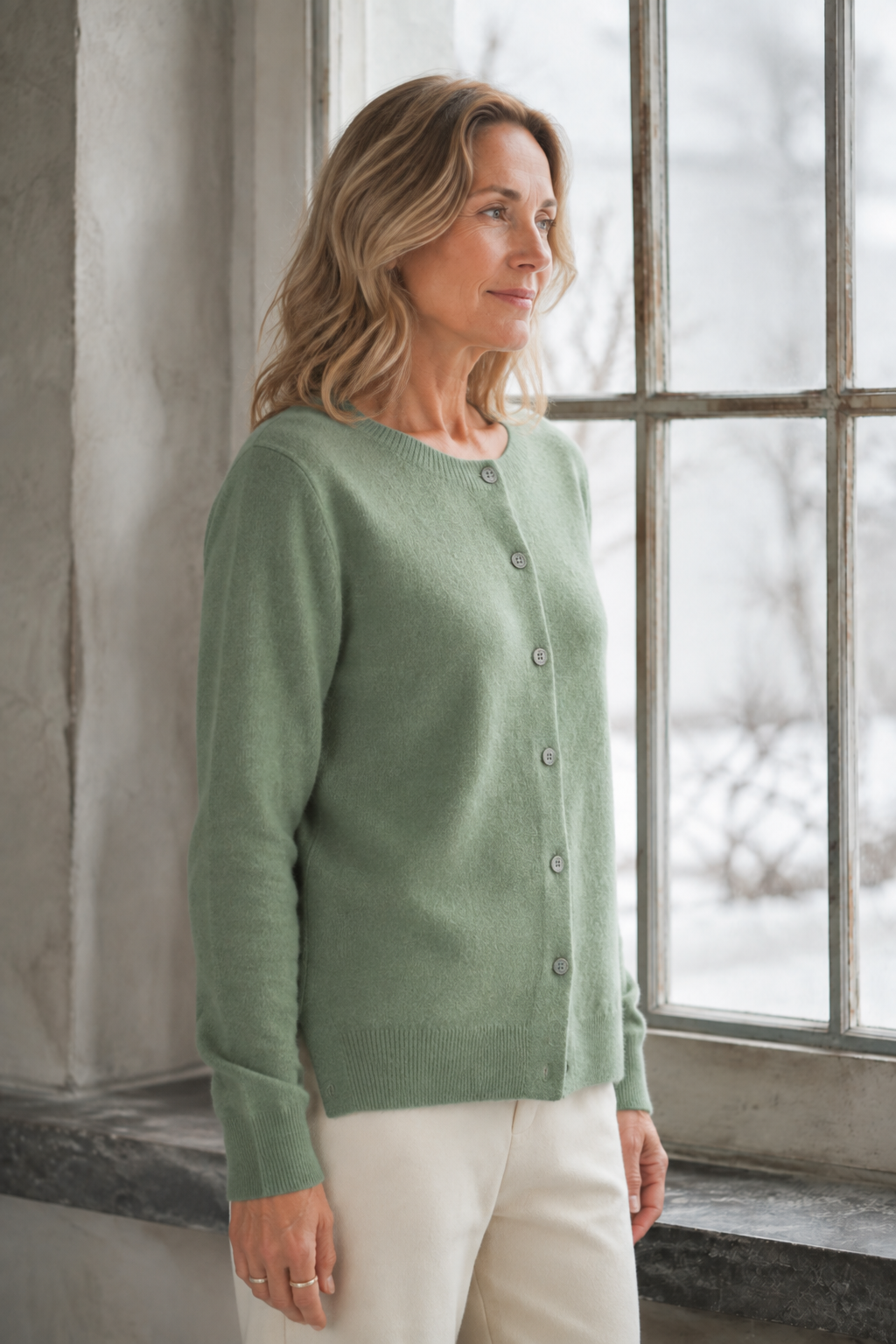Anna | Merino Cardigan - Green