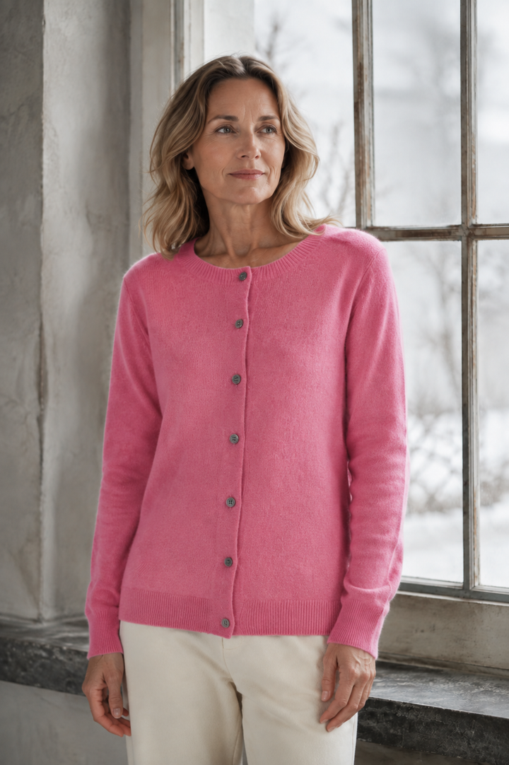 Anna | Merino Cardigan - Pink