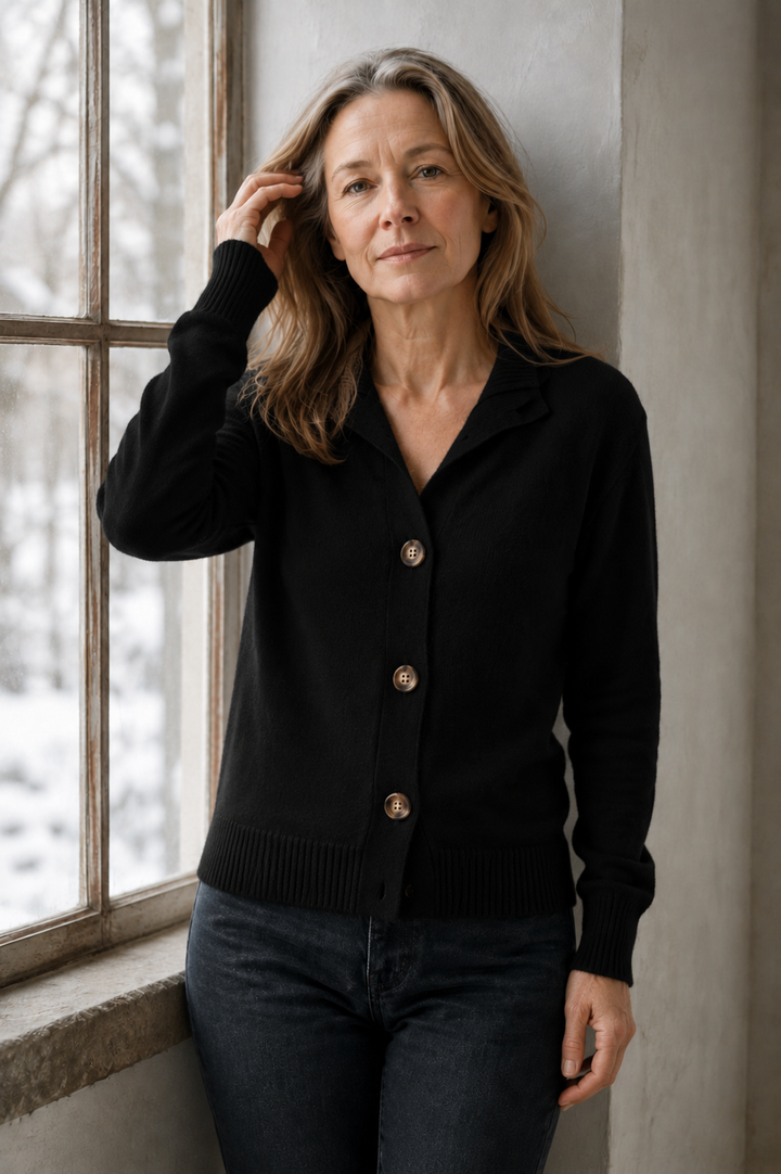 Annie™ | Knitted Cashmere Vest - Black