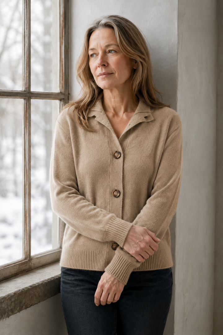 Annie™ | Knitted Cashmere Vest - Brown