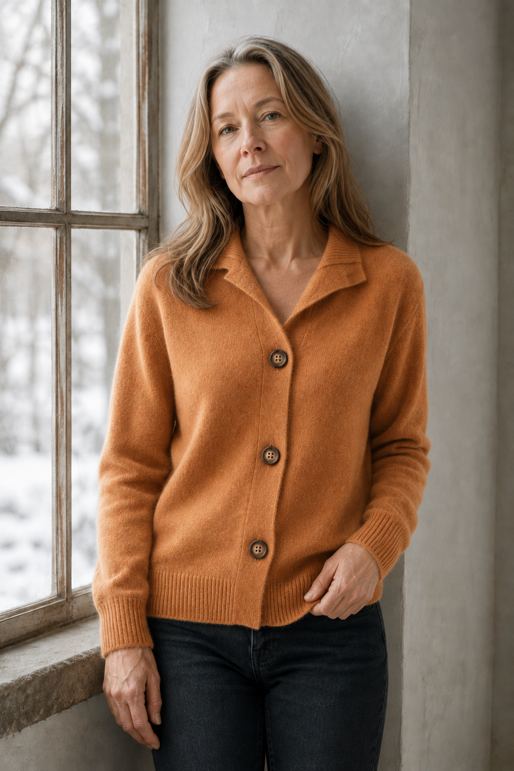 Annie™ | Knitted Cashmere Vest - Orange