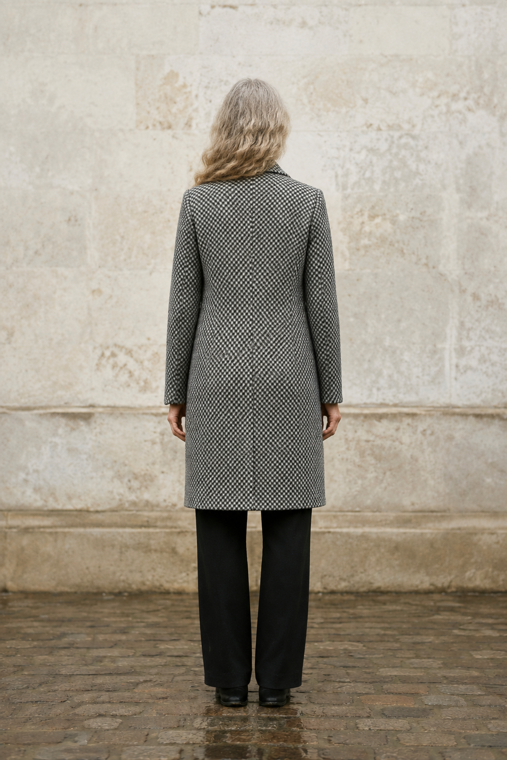 Apolline | Tailored Wool Winter Coat - Black and White
