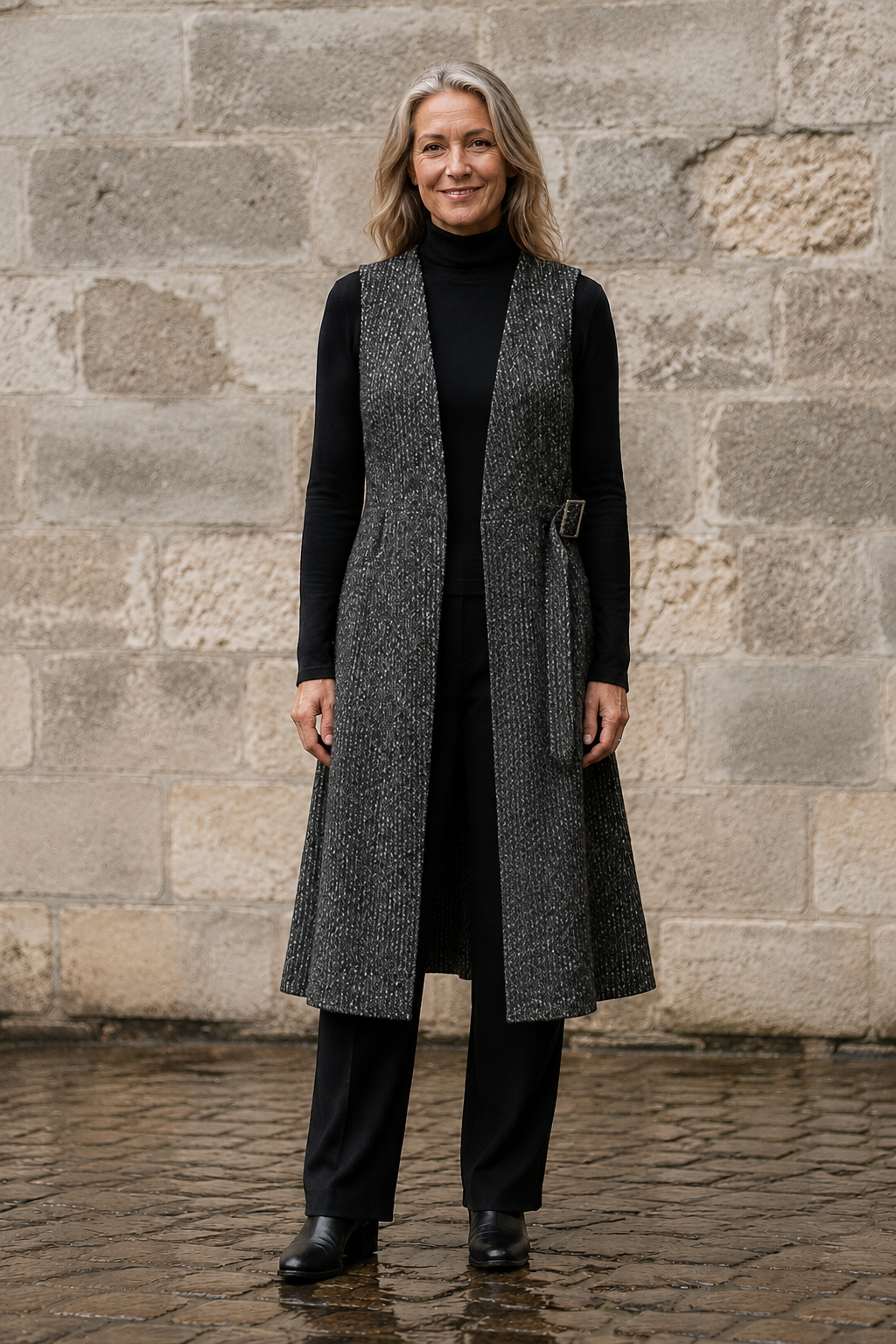 Arvendale textured wrap vest open
