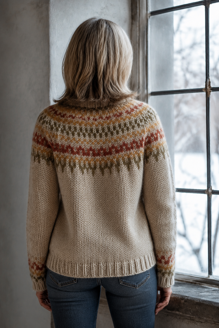 Astrid™ | Women's Nordic Sweater - Caramel