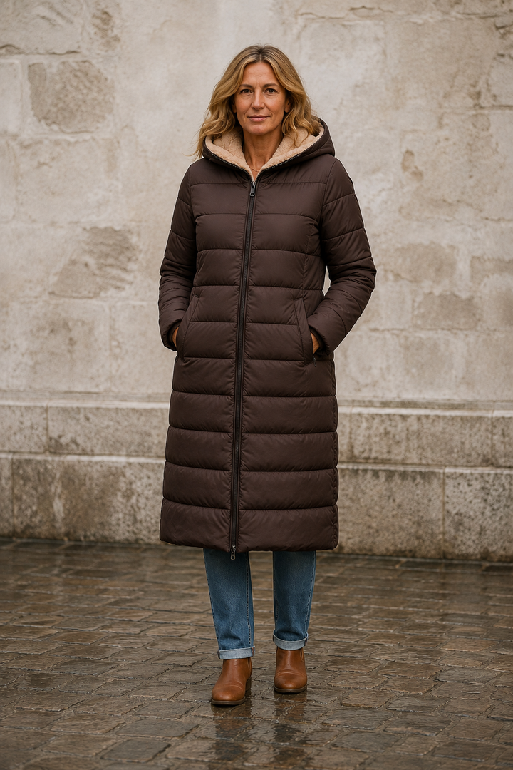 Augustine | Insulated Coat, Past the Knee - Brown