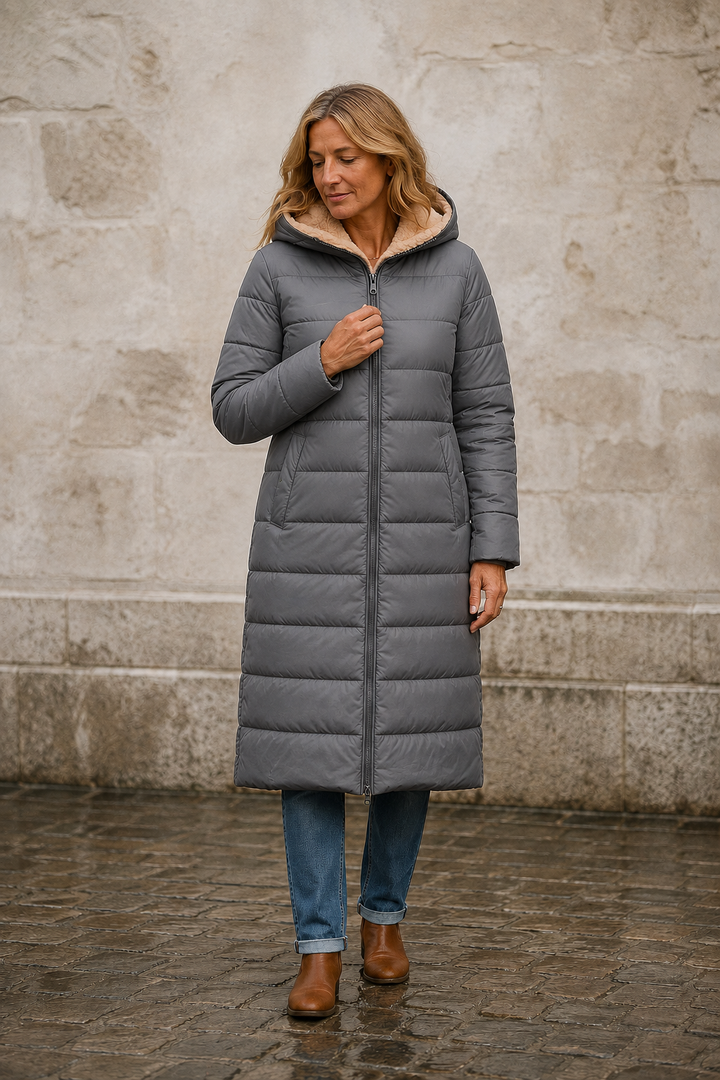 Augustine | Insulated Coat, Past the Knee - Grey