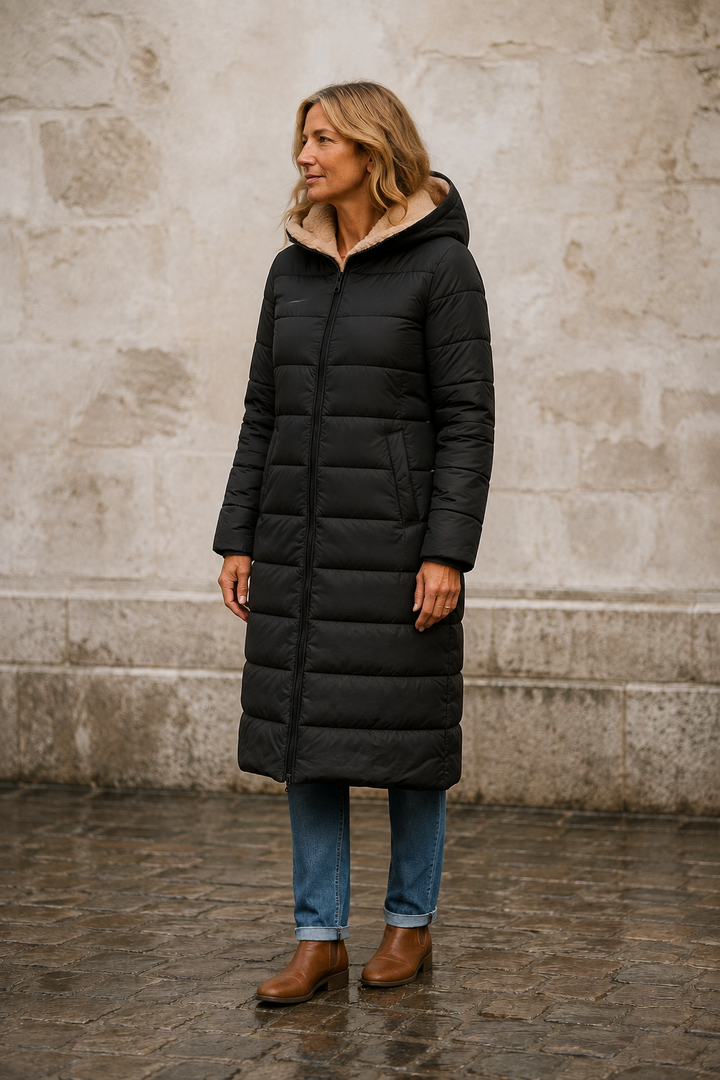 Augustine | Insulated Coat, Past the Knee - Black