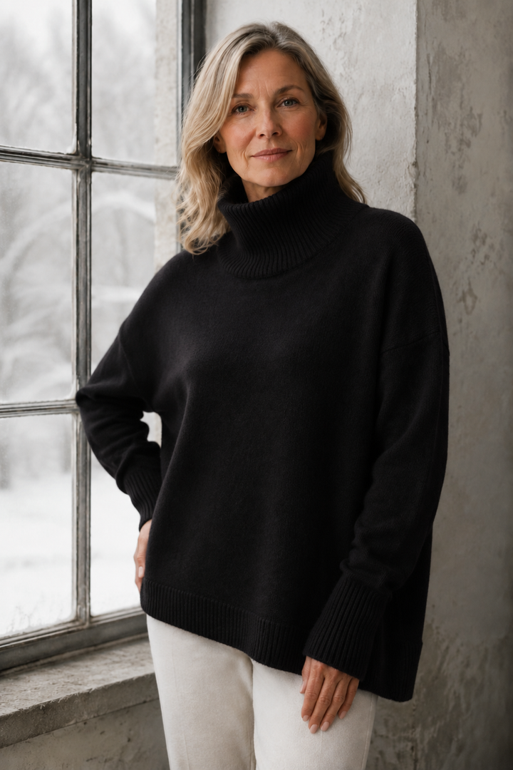 Avery™ - High Neck Pullover - Black