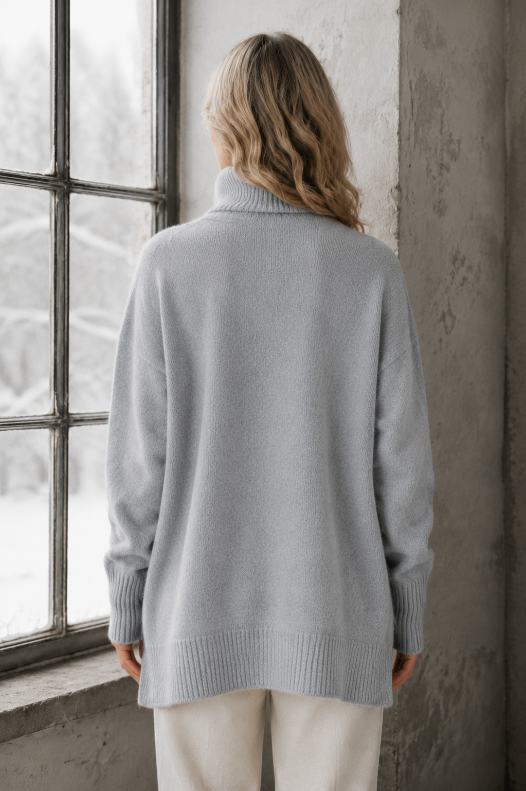 Avery™ - High Neck Pullover - Gray