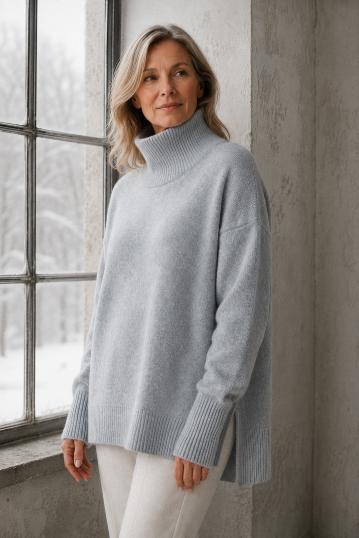 Avery™ - High Neck Pullover - Gray