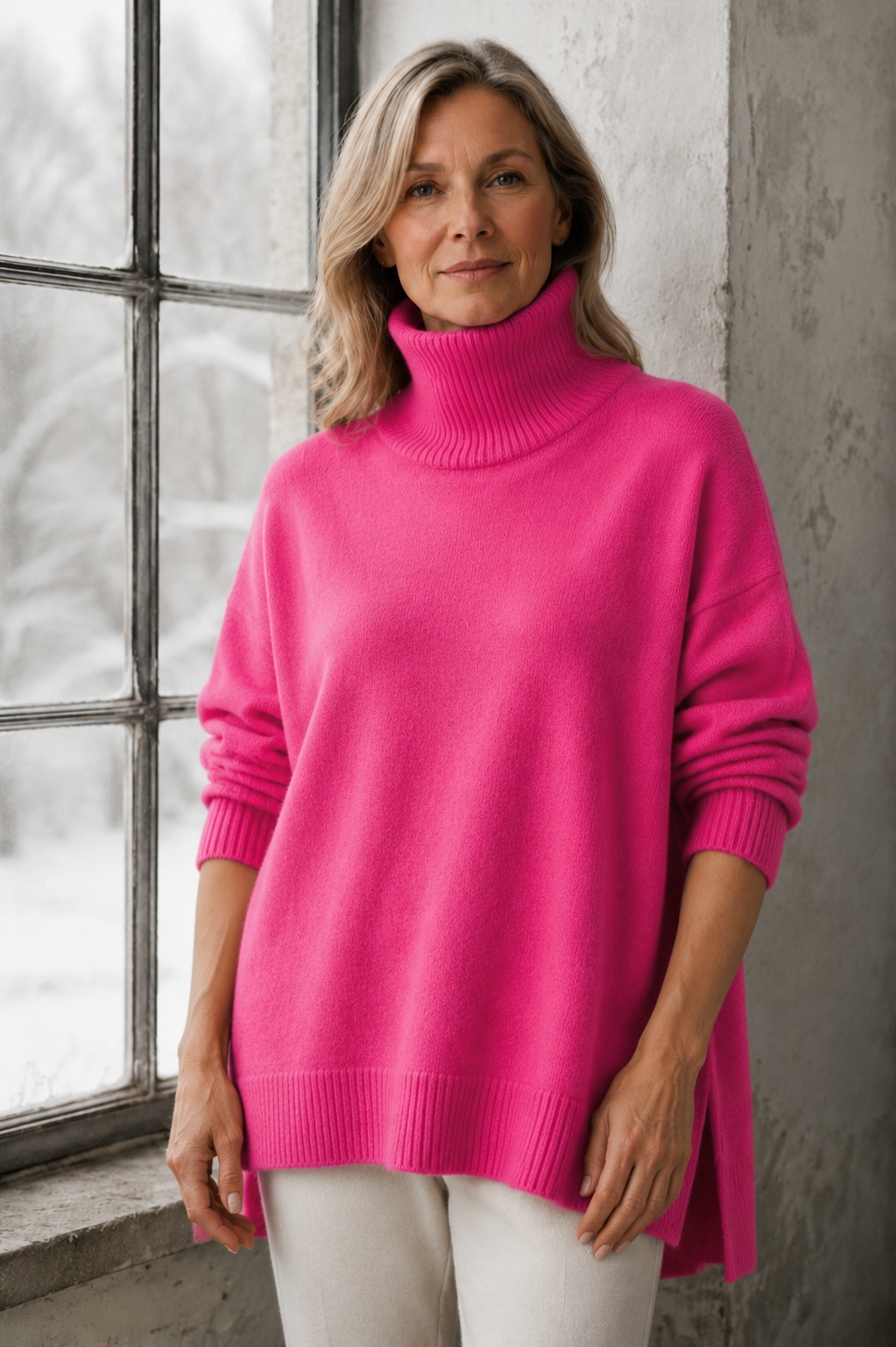 Avery™ - High Neck Pullover - Pink