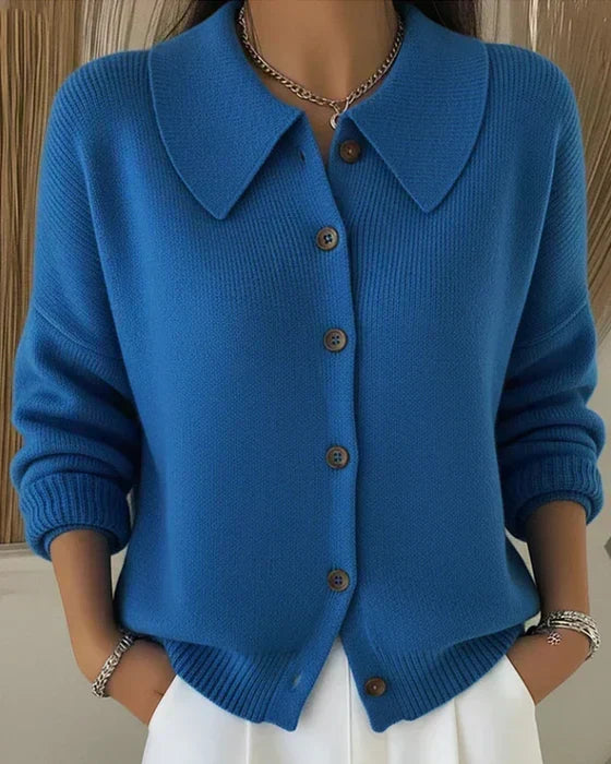 Noemi | Collared Button-Front Cardigan
