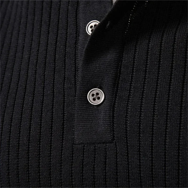 Mathieu | Ribbed Wool Henley Knit