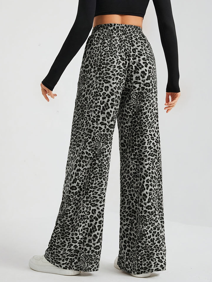 Rosita | Small Leopard Print Wide Leg Pants