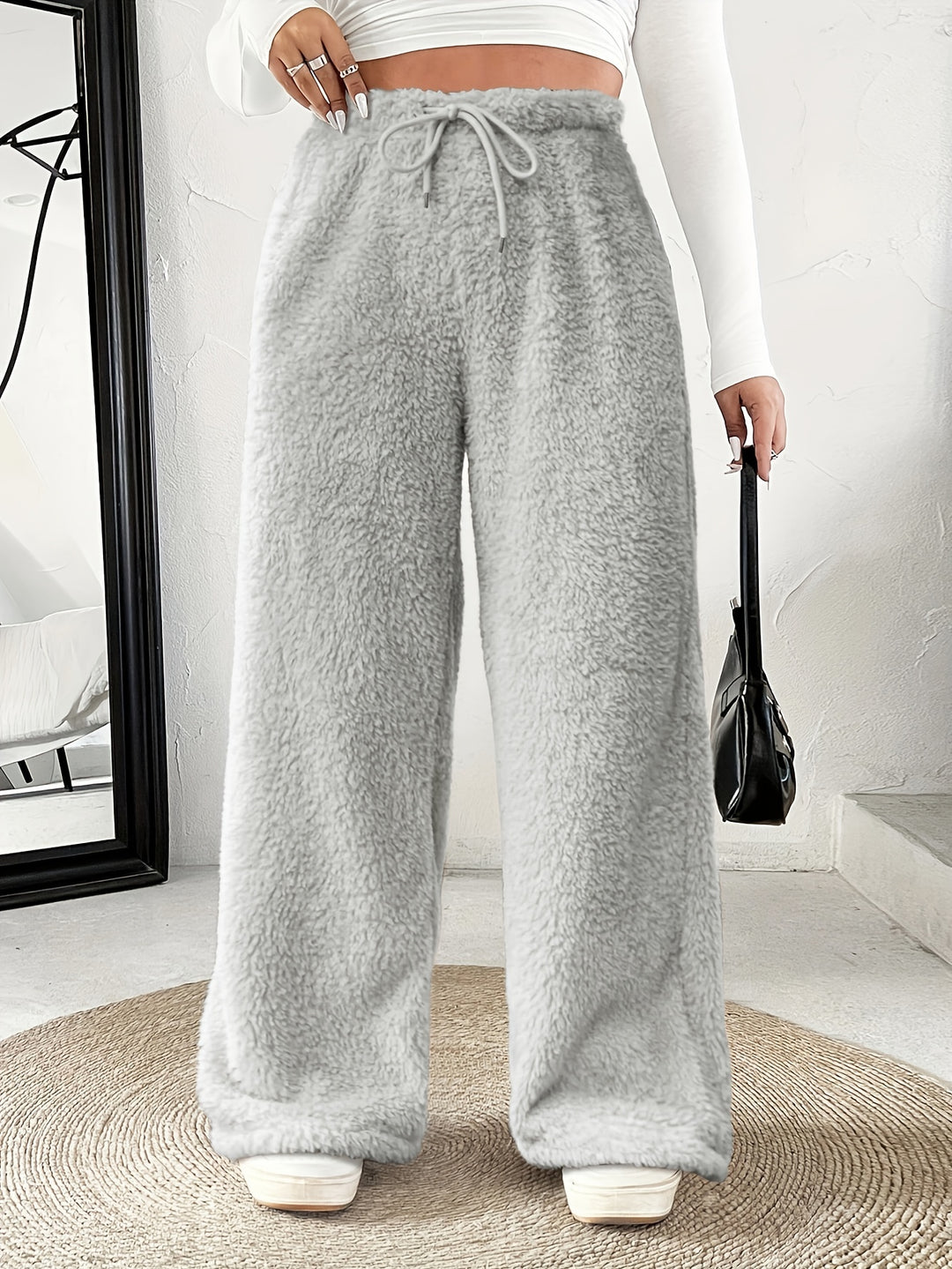 Rosanie | Reversible Plush Palazzo Trousers