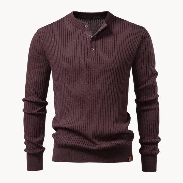 Mathieu | Ribbed Wool Henley Knit