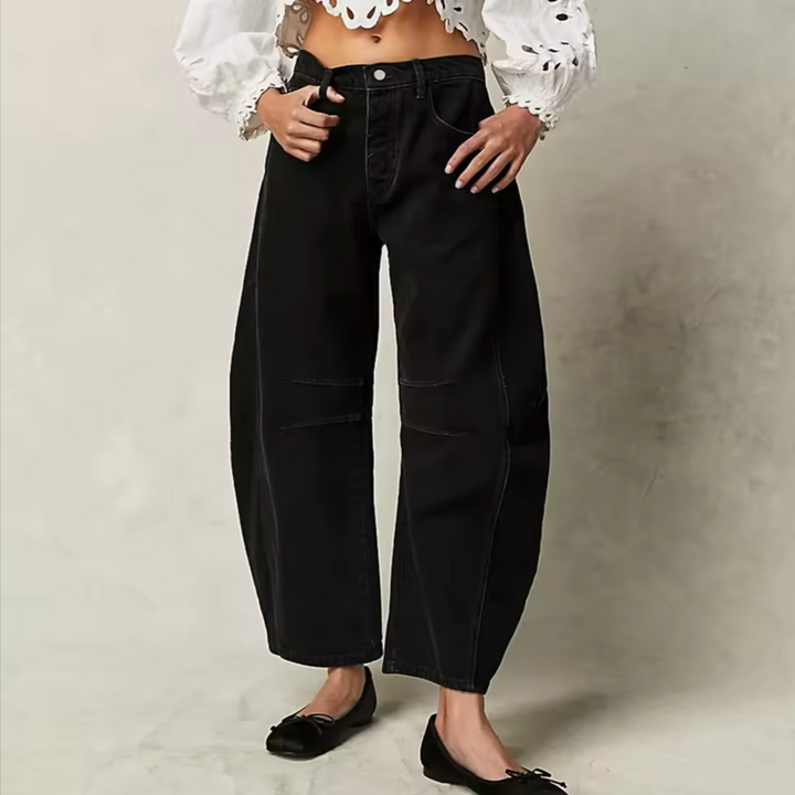 Malvine | Barrel Leg Cotton Denim Jeans