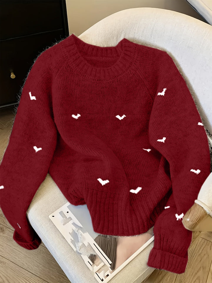 Janet | Raglan Crew Neck Wool Sweater