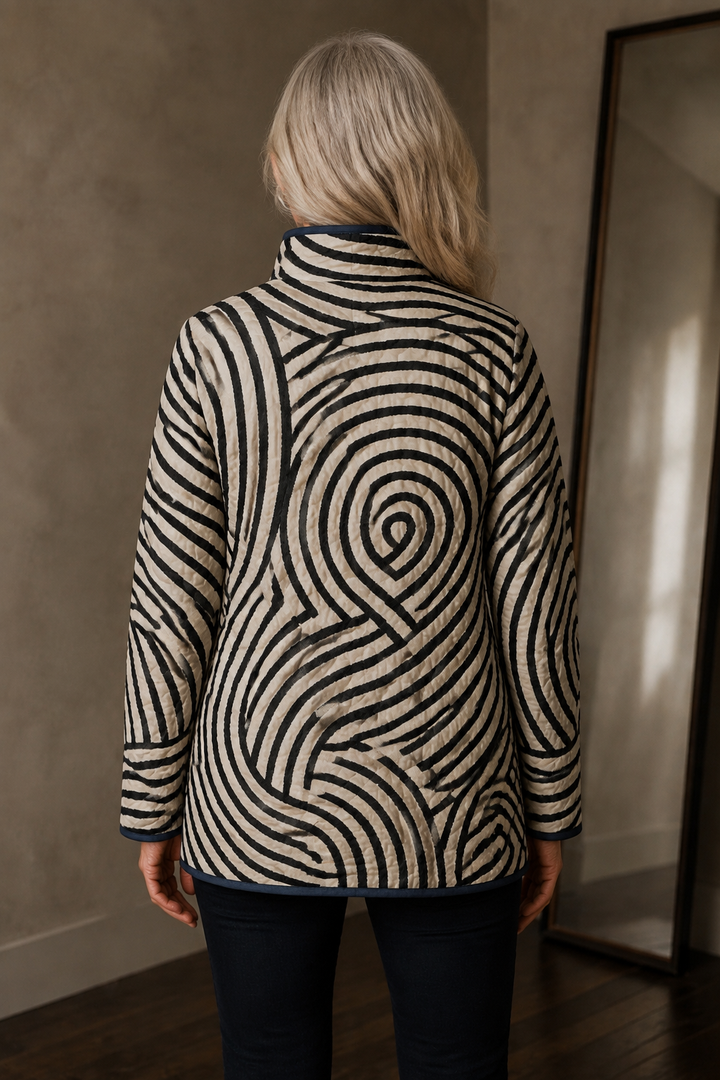 Bertrande | Quilted Circle Print Jacket - Multicolor