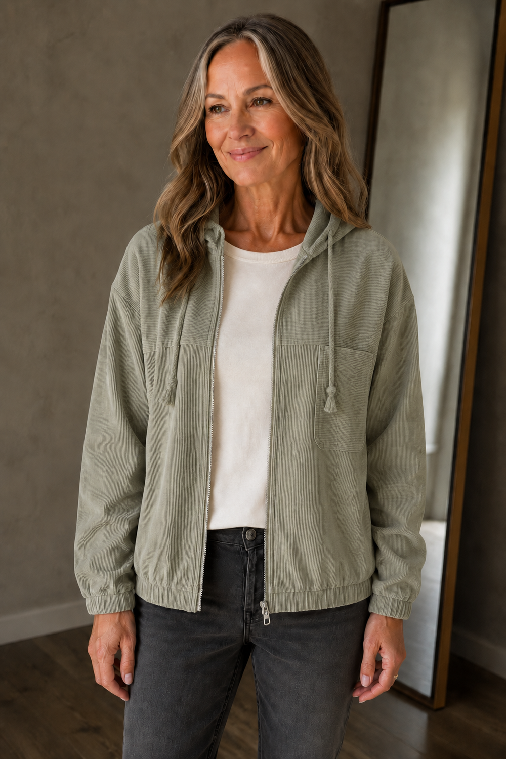 Blanche | Fine Wale Corduroy Jacket - Khaki