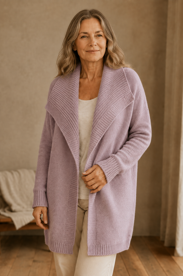 Brenda | Color Block Knit Cardigan - Pink
