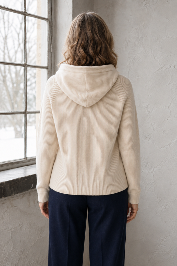 Bridget | Classic Drawstring Hoodie - White