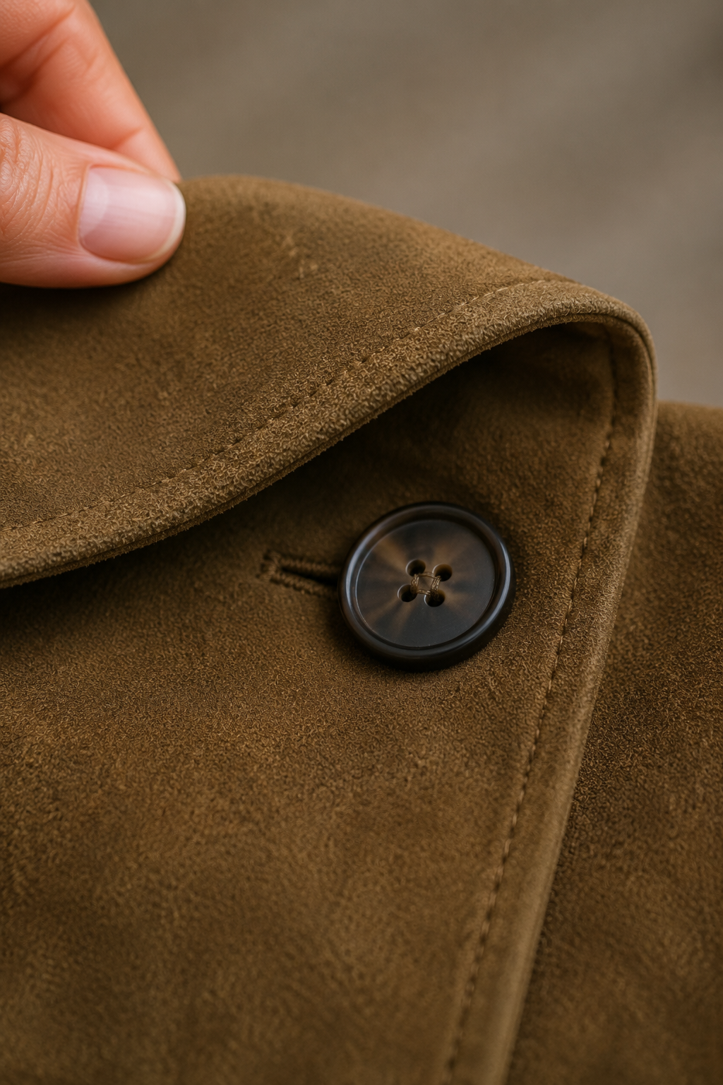 Brushed Cropped Single Breasted Jacket - fabric close-up