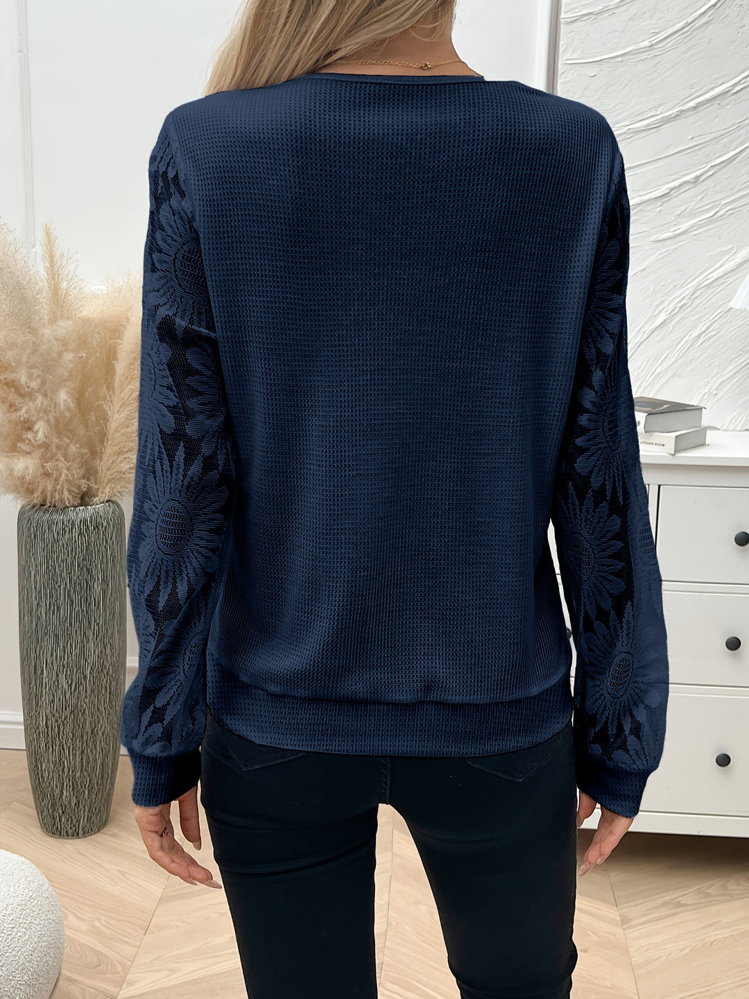 Veronique | Lace Panel Lantern Top