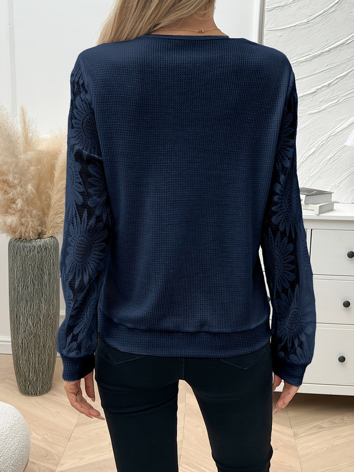 Veronique | Lace Panel Lantern Top