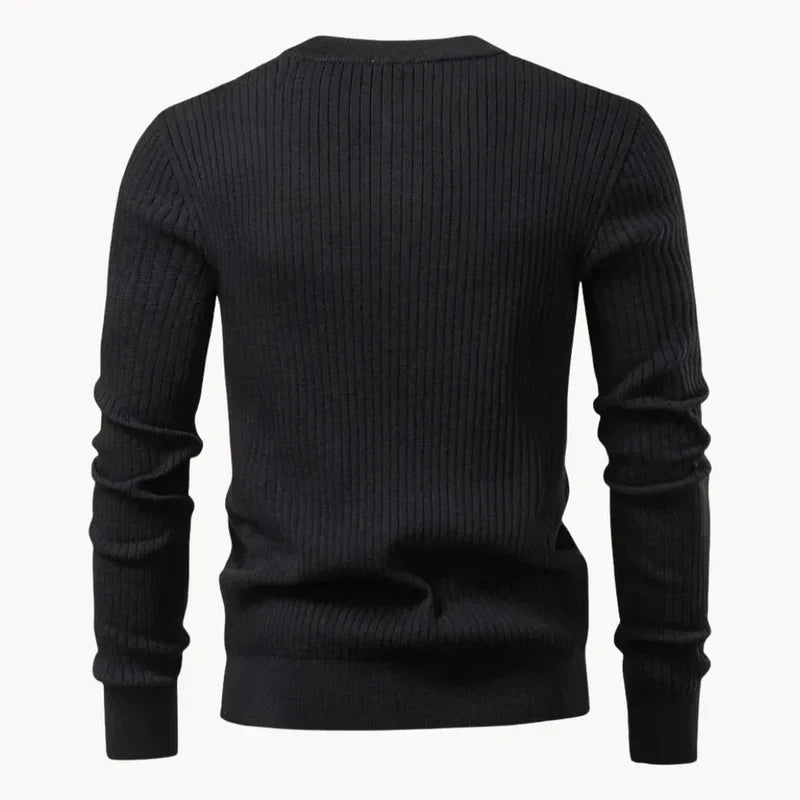 Mathieu | Ribbed Wool Henley Knit